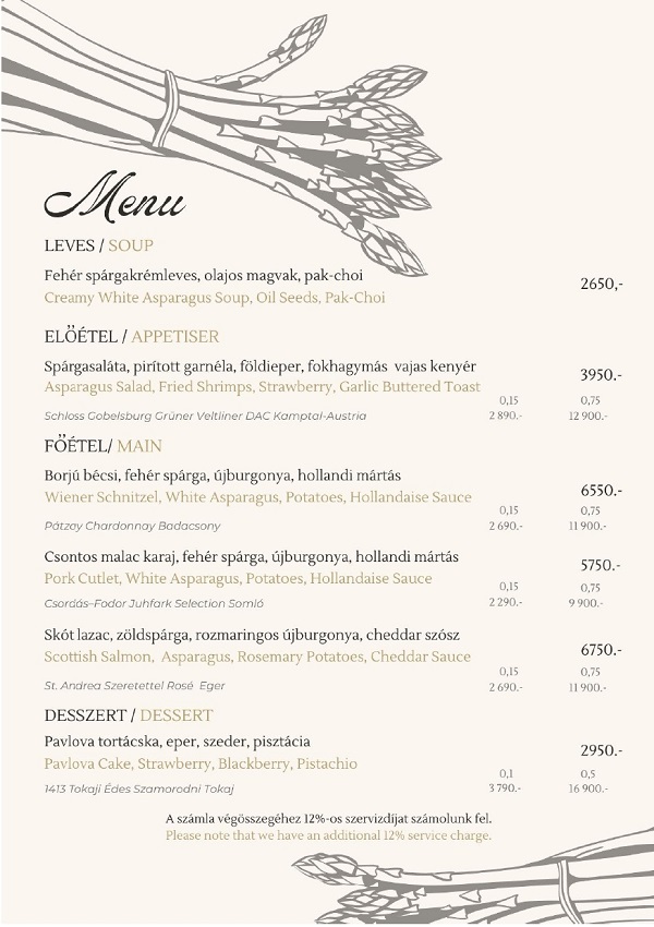 asparagus menu