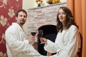 Romance in front of the fireplace