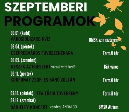 Szeptemberi rendezvények