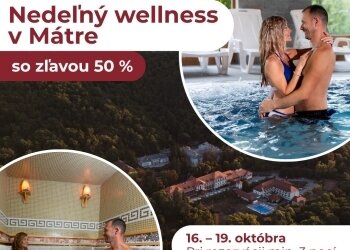Nedeľný wellness pobyt s 50 % zľavou