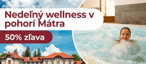 Nedeľný wellness pobyt s 50 % zľavou