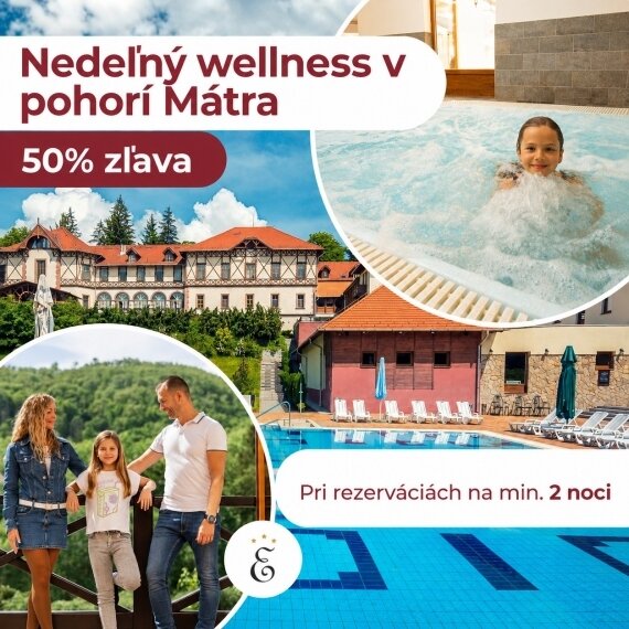 Nedeľný wellness pobyt s 50 % zľavou