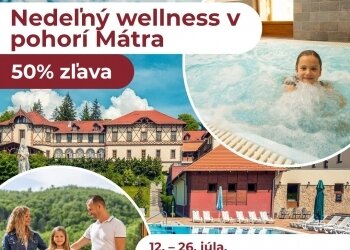 Nedeľný wellness pobyt s 50 % zľavou