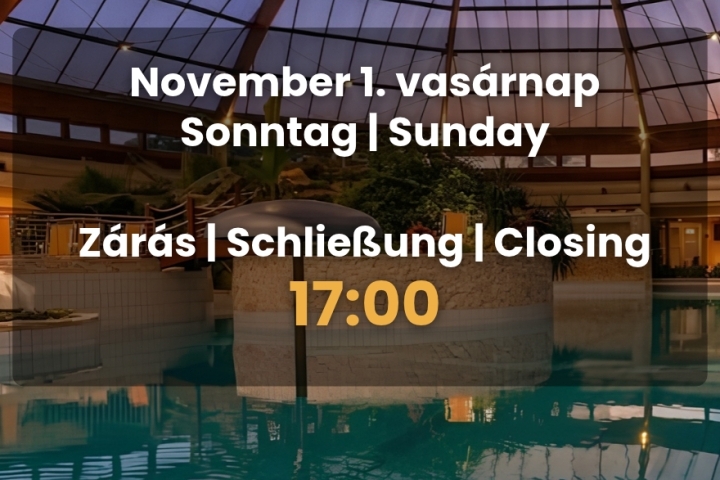 Am Sonntag, dem 1. November, haben wir bis 17:00 Uhr geöffnet!