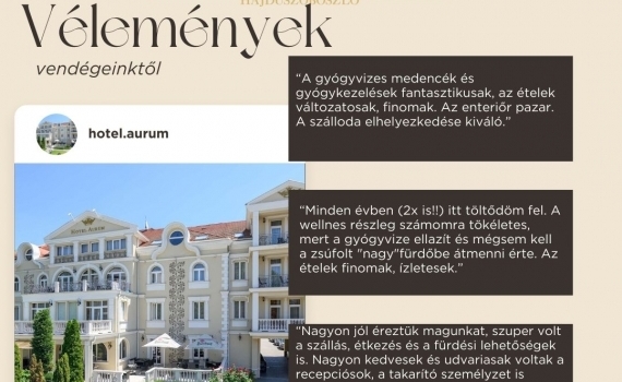 Rövid válogatás a Hotel Aurum-ról valódi visszajelzésekből