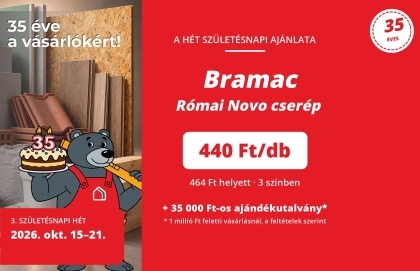 Születésnapi ajánlat: Bramac Római Novo tetőcserép 440 Ft/db