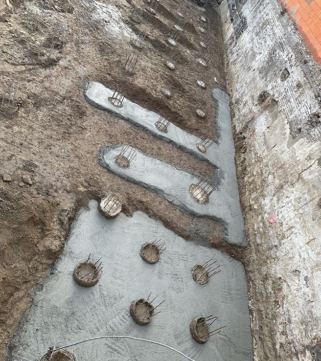 Betonozás megkezdése